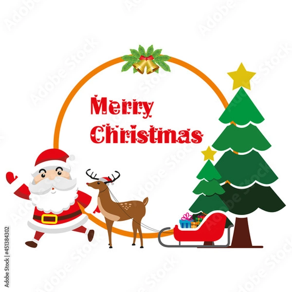Fototapeta santa claus with christmas tree
