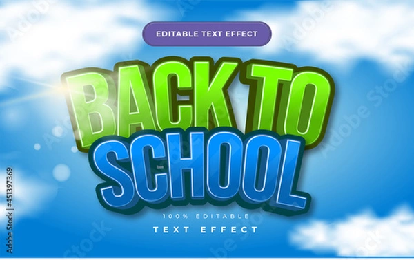 Obraz back to school text effect for illustrator