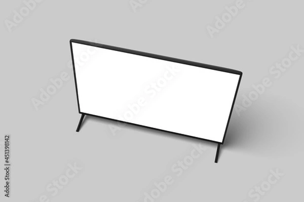 Fototapeta Realistic Smart tv led monitor isolated on white background 3D rendering