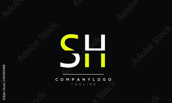 Obraz Abstract Letter Initial SH HS S Vector Logo Design Template