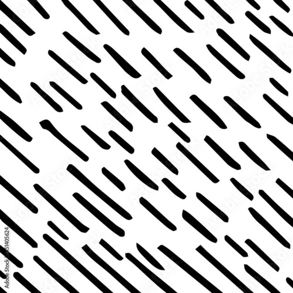 Obraz Abstract doodle background. Black and white diagonal hand drawn uneven stripes. Tilted lines, inclined strips. Graphic design element for web sites, fabric, cards, appare, accessories, home decor