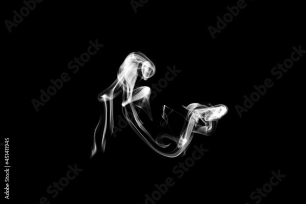 Obraz Smoke, clouds in a black background.