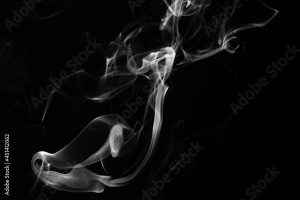 Obraz Smoke, clouds in a black background.