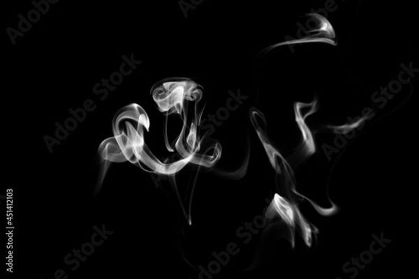 Obraz Smoke, clouds in a black background.