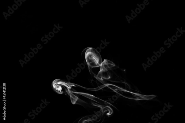 Obraz Smoke, clouds in a black background.