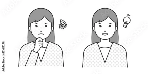 Obraz 困った悩みが解決した女性