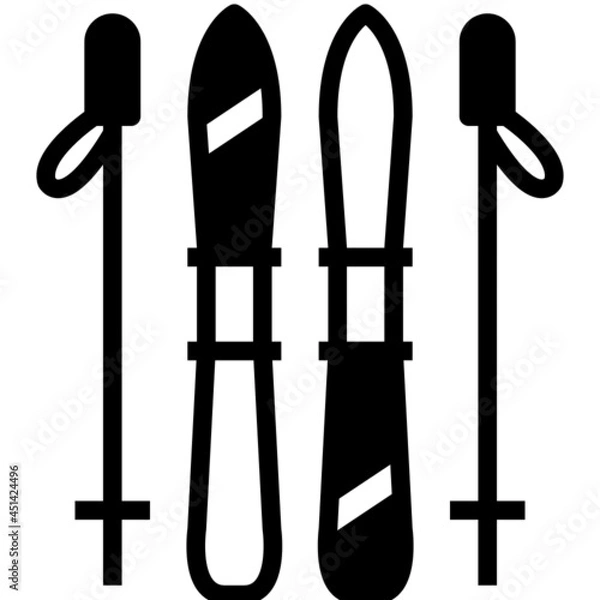 Obraz ski glyph icon