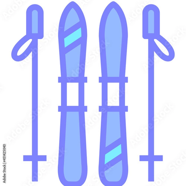 Obraz ski gradient icon