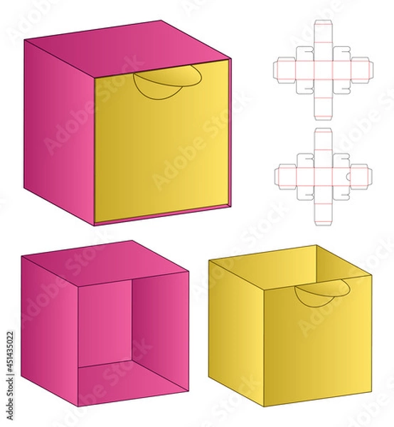 Fototapeta Box packaging die cut template design. 3d mock-up