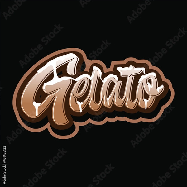 Fototapeta Gelato lettering design with fun style