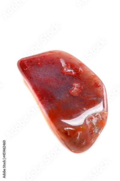 Fototapeta Macro mineral stone Carnelian on white background