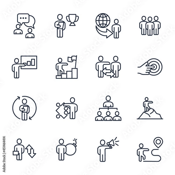 Fototapeta set of Business People elements symbol template for graphic and web design collection logo vector illustration