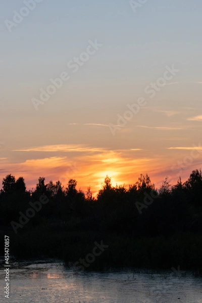 Obraz sunset over the river