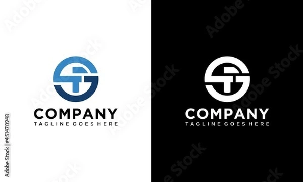 Fototapeta SF or FS Abstract initial monogram letter alphabet logo