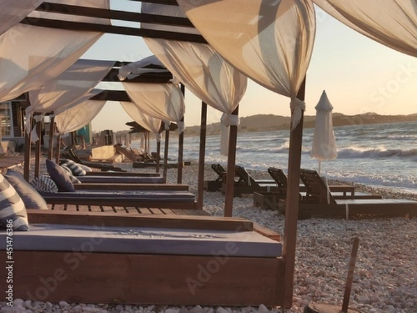 Obraz lounge chairs on the beach