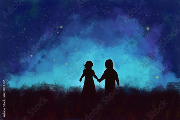 Fototapeta lovers night walk