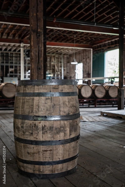 Obraz Single Bourbon Barrel Stands Alone