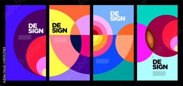 Fototapeta Vector colorful abstract geometric poster 