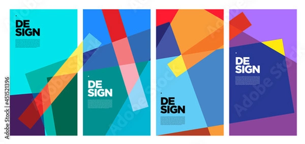 Fototapeta Vector colorful abstract geometric poster 