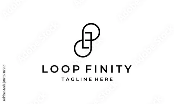 Fototapeta Infinity Infinite Loop Mobius Motion Limitless with Initial Letter LF FL Logo Design Inspiration