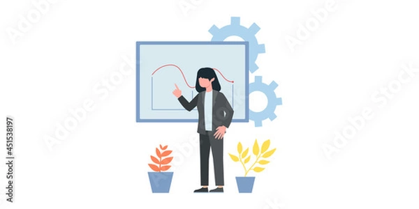 Fototapeta Business concepts of entrepreneurs. Concepts for web design. Market analytics. Finance prediction, trends forecast and business strategy analytics flat vector illustration