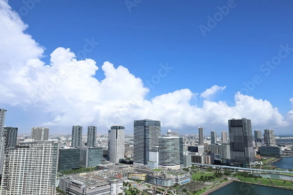 Obraz 夏空と街並み