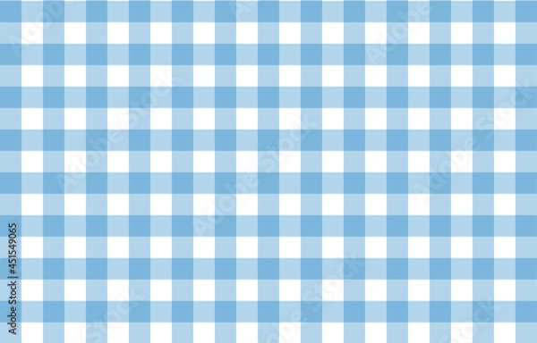 Obraz Blue gingham fabric square checkered seamless pattern vintage background vector
