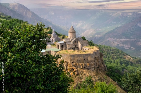 Fototapeta Tatev Monastery. 9th-century Armenian Apostolic monastery located on a large basalt plateau near the Tatev village in Syunik Province in southeastern Armenia.