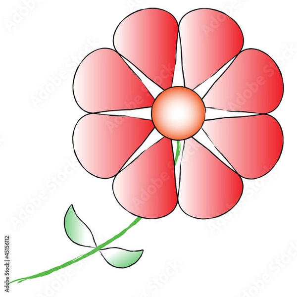 Fototapeta Single red flower