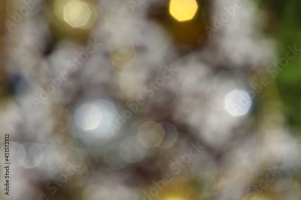 Fototapeta  bokeh lights with soft light background illustration. Bokeh colorful glows sparkle beautiful Valentines Day concept or merry christmas