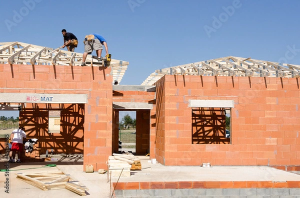 Obraz charpentier, couvreur, travaux