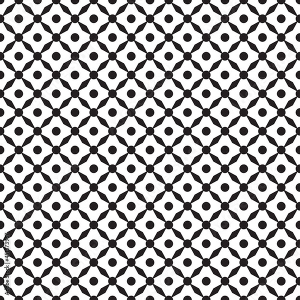 Fototapeta Seamless geometric texture of the surface. Abstract dotted pattern with trapeziums. Grid background. Print for polygraphy, posters, t-shirts and textiles. Doodle for design