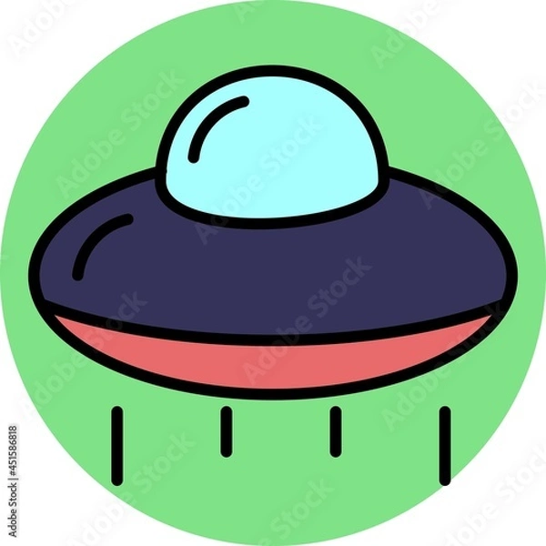 Obraz SpaceShip Vector Line Filled Circle Icon Design