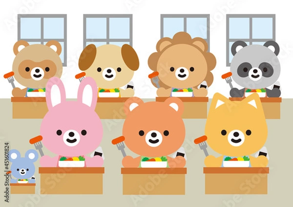 Fototapeta アニマルミックス　給食