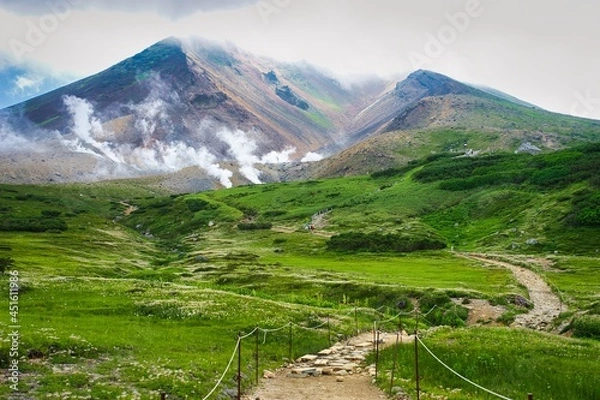Obraz 大雪山旭岳、登山道から山頂へ向かう