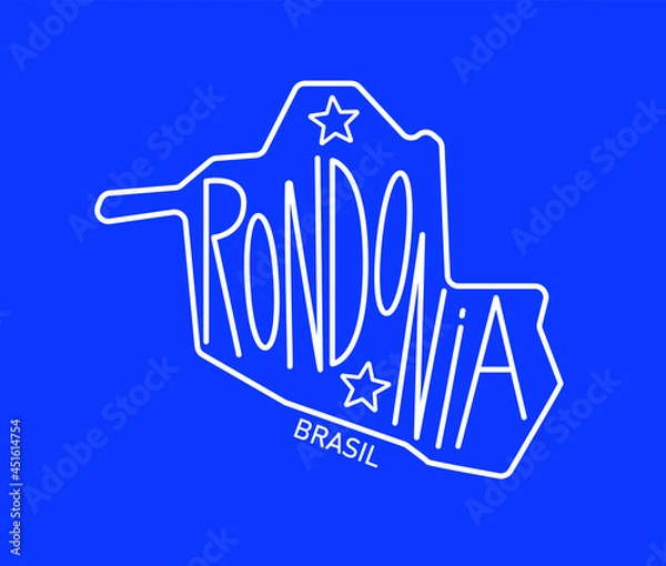 Fototapeta Geometric map of the brazilian state of  Rondonia
