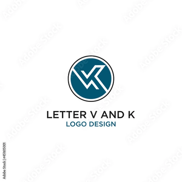 Obraz LETTER V AND K LOGO DEISIGN