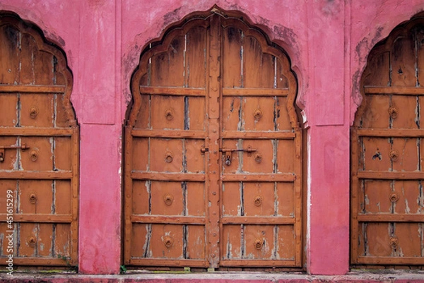 Fototapeta This is very beautiful interior architecture with gate and door in Jaigarh Fort under Archaeological Survey of India located at Jaipur city Rajasthan India