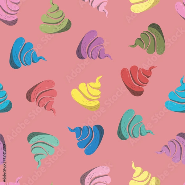 Fototapeta seamless pattern with colorful poop