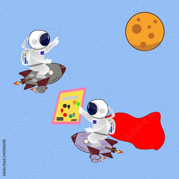 Obraz astronauts go to the moon vector design