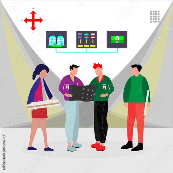 Obraz building construction plans vector illustration design1