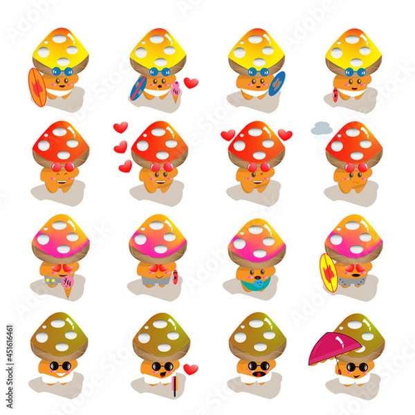 Obraz cute mushroom summer vector design