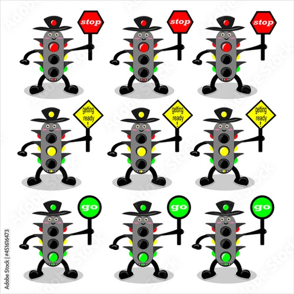 Obraz cute traffic light vector design