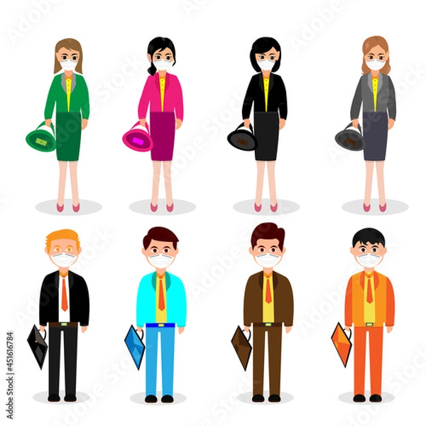 Obraz office workers vector design