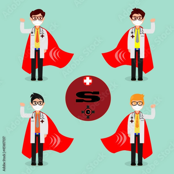 Obraz super doctor man vector design