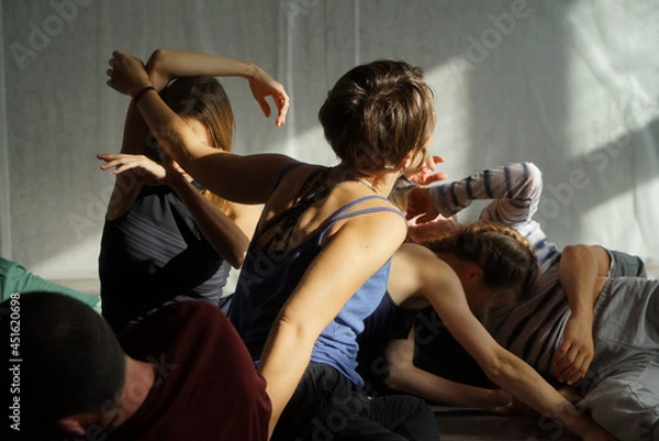 Fototapeta dancers movement contact improvisation performance