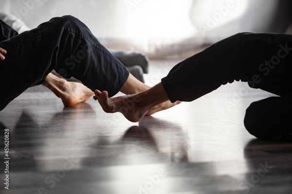 Fototapeta dancers movement contact improvisation performance