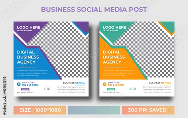 Fototapeta Modern Social square web banner for social media post template design, Facebook Post, Instagram Post template	