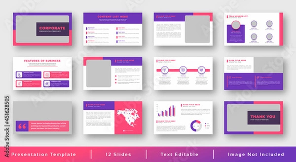 Fototapeta Pitch decks or minimalist presentations slide for business plans and investments