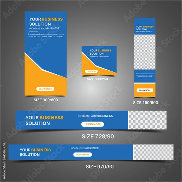Fototapeta web banner ad design. Multipurpose Web Banner Design Bundle. vector design.